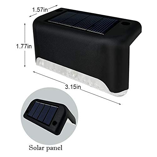 4 Pack Solar Deck Lights - Waterproof Outdoor LED Solar Lights for Deck, Steps, Railings, Walls, Patio, Garden, Stairs, Yard & Driveway - Cool White - Perfect for Nighttime Safety & Landscape Lighting