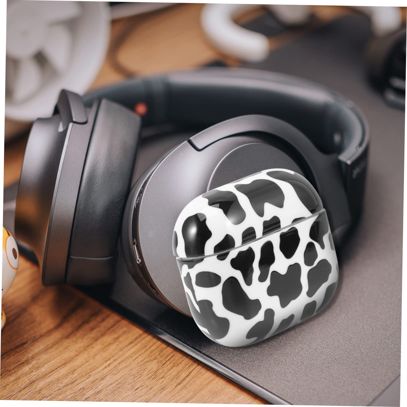 ETHZZLE Wireless Earbud Case Cover - Premium White Printed Earphone Holder for AirPods/Samsung/Android - Perfect for Travel, Gym & Daily Protection