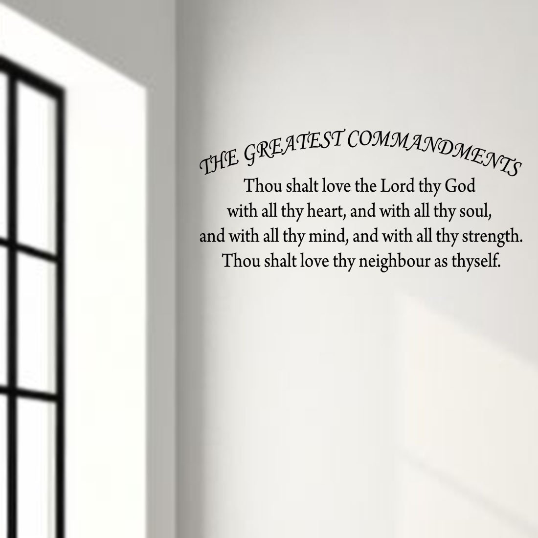 VWAQ - Greatest Commandments 'Love Thy Neighbor' Vinyl Wall Art for Bedroom Decor - Version 2 | Christian Home Decor, Inspirational Wall Stickers for Living Room & Nursery