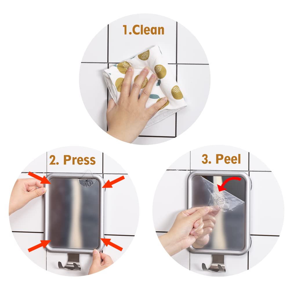 Fogless Shower Mirror for Shaving - Rectangle Design with 4 Suction Cups, Razor Holder, Drop-Proof & Rust-Resistant | Perfect for Close Shaves, Grooming & Makeup Application in Humid Bathrooms