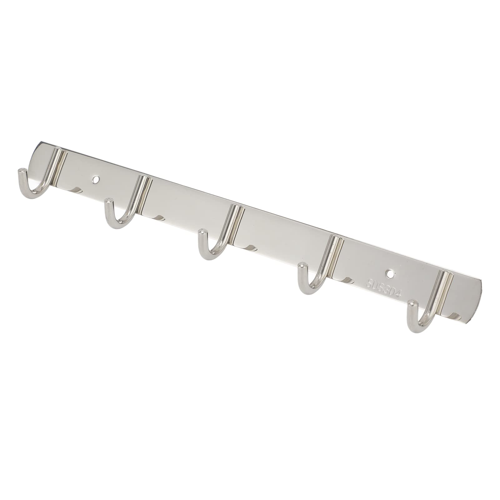 RTLR 304 Stainless Steel Wall Mounted Space Saving Clothes Hanger with 5 Hooks - Perfect for Bedroom, Closet & Laundry Room Organization