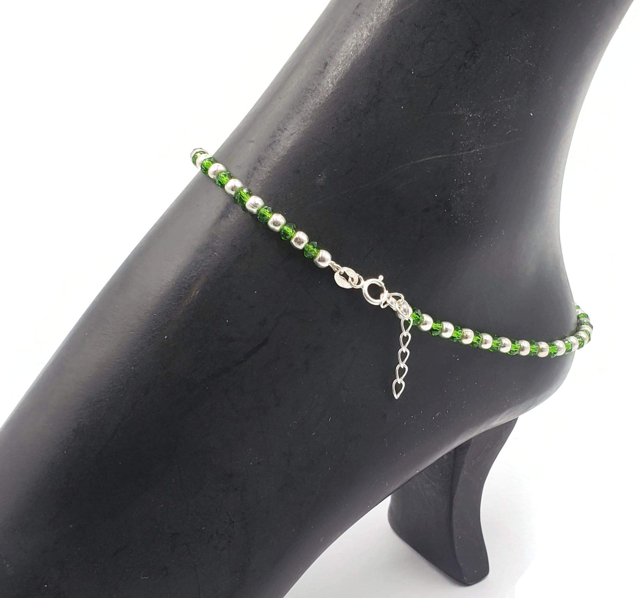 925 Sterling Silver Anklet for Women - Dainty Adjustable Ankle Bracelet with Lobster Clasp | Perfect for Beach, Summer Outfits and Everyday Wear