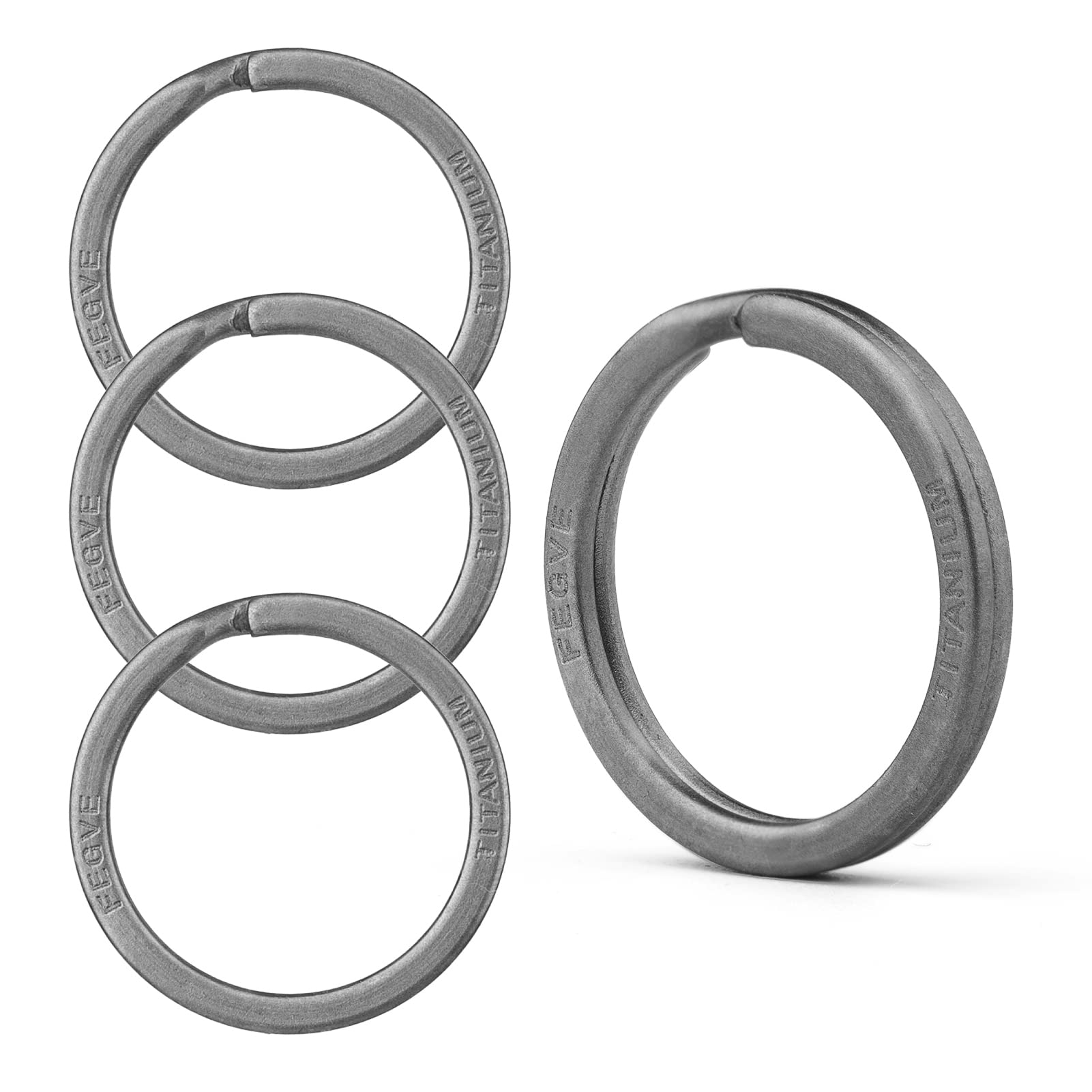 FEGVE Titanium Key Ring with Side Push Button - Durable Keychain for Men, Small Split Keyring for Home, Office & Car Keys - Perfect for Everyday Carry (EDC) & Organization