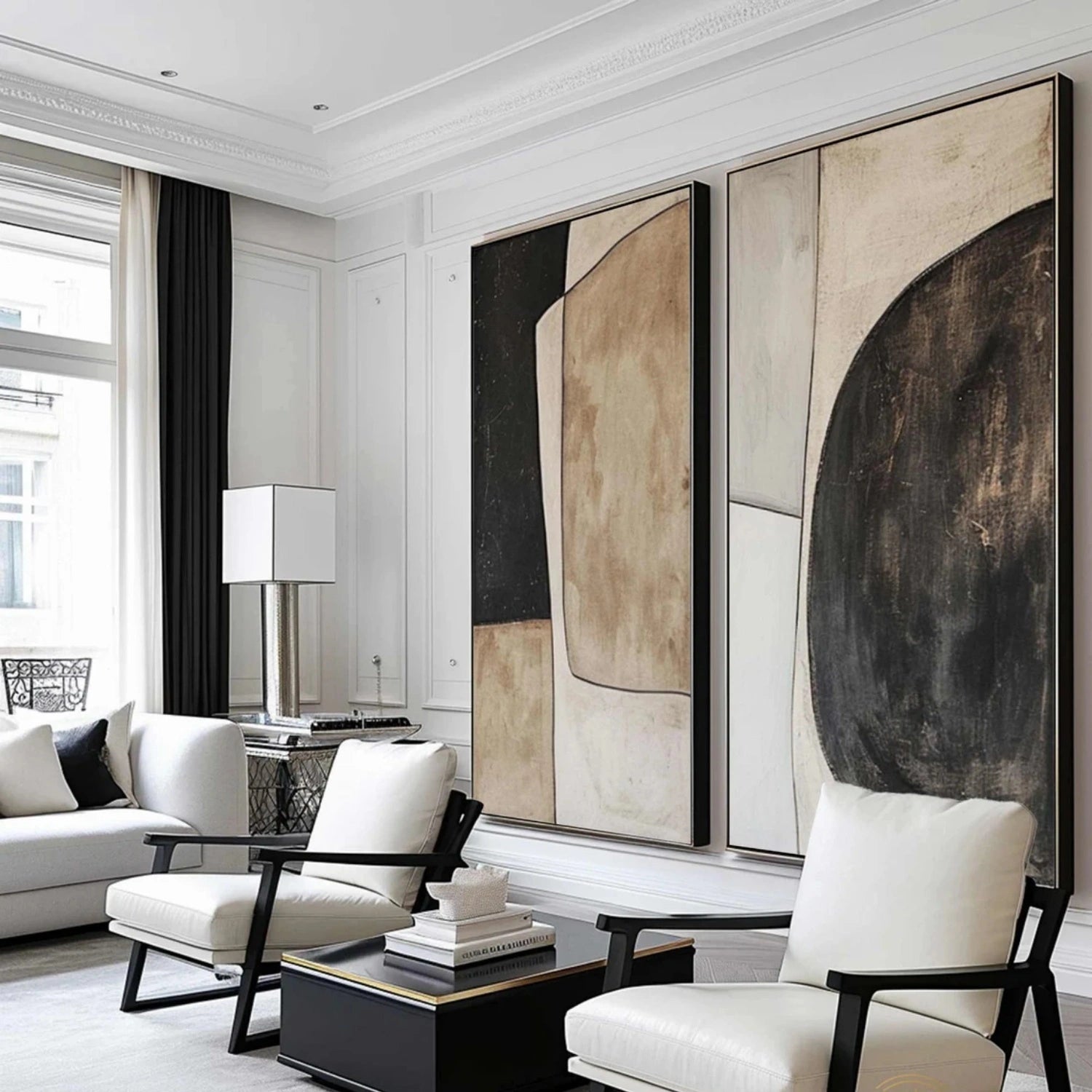 Abstract Tranquility Set of 2 Wall Art Paintings - Modern Minimalist Canvas Prints for Living Room, Bedroom & Office Decor #WS247 | Perfect for Home, Spa or Meditation Space Decorations
