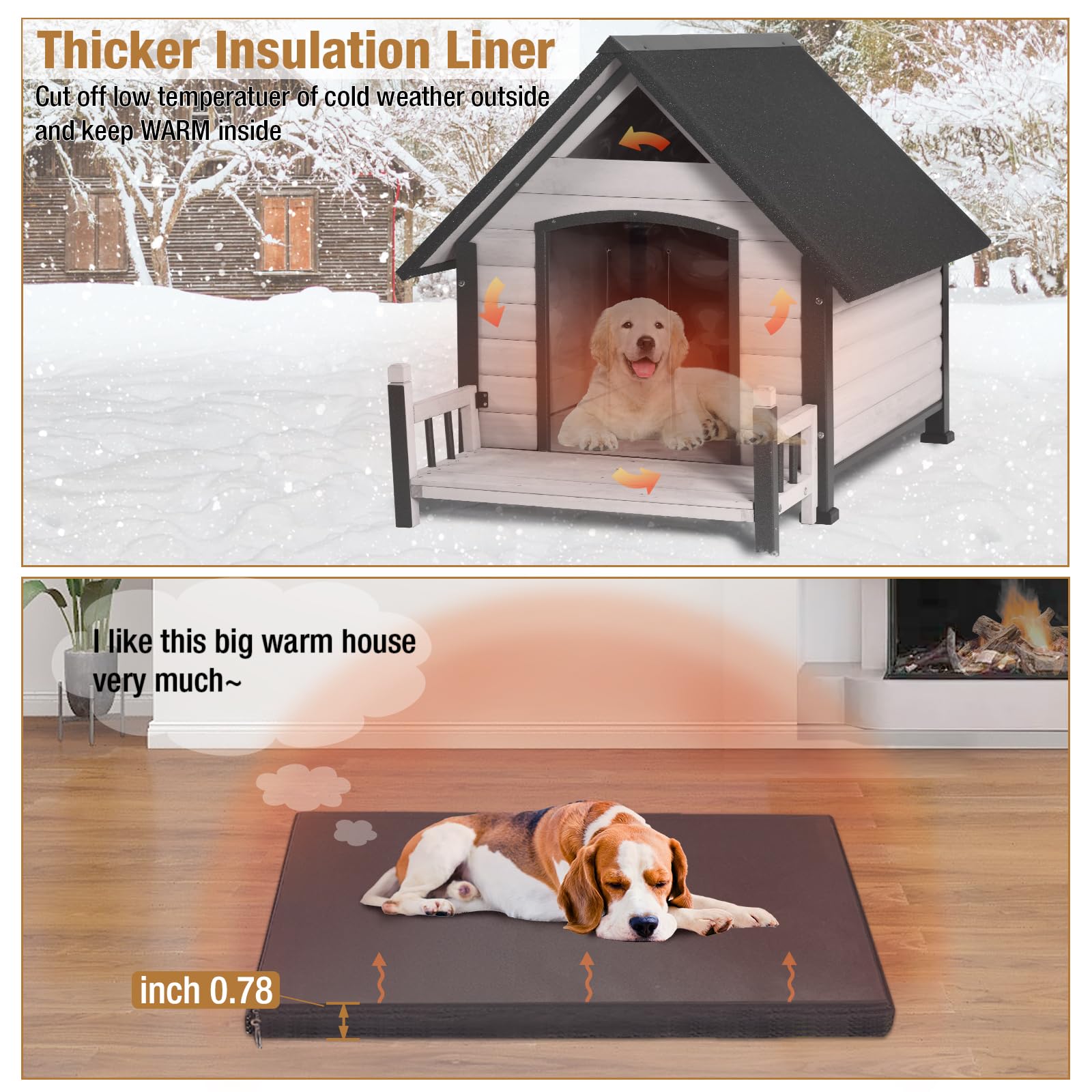 **Insulated Outdoor Dog House with Metal Frame - Weatherproof & Chew-Proof Winter Kennel for Small & Medium Dogs - Perfect for Backyards, Patios & Cold Climates**
