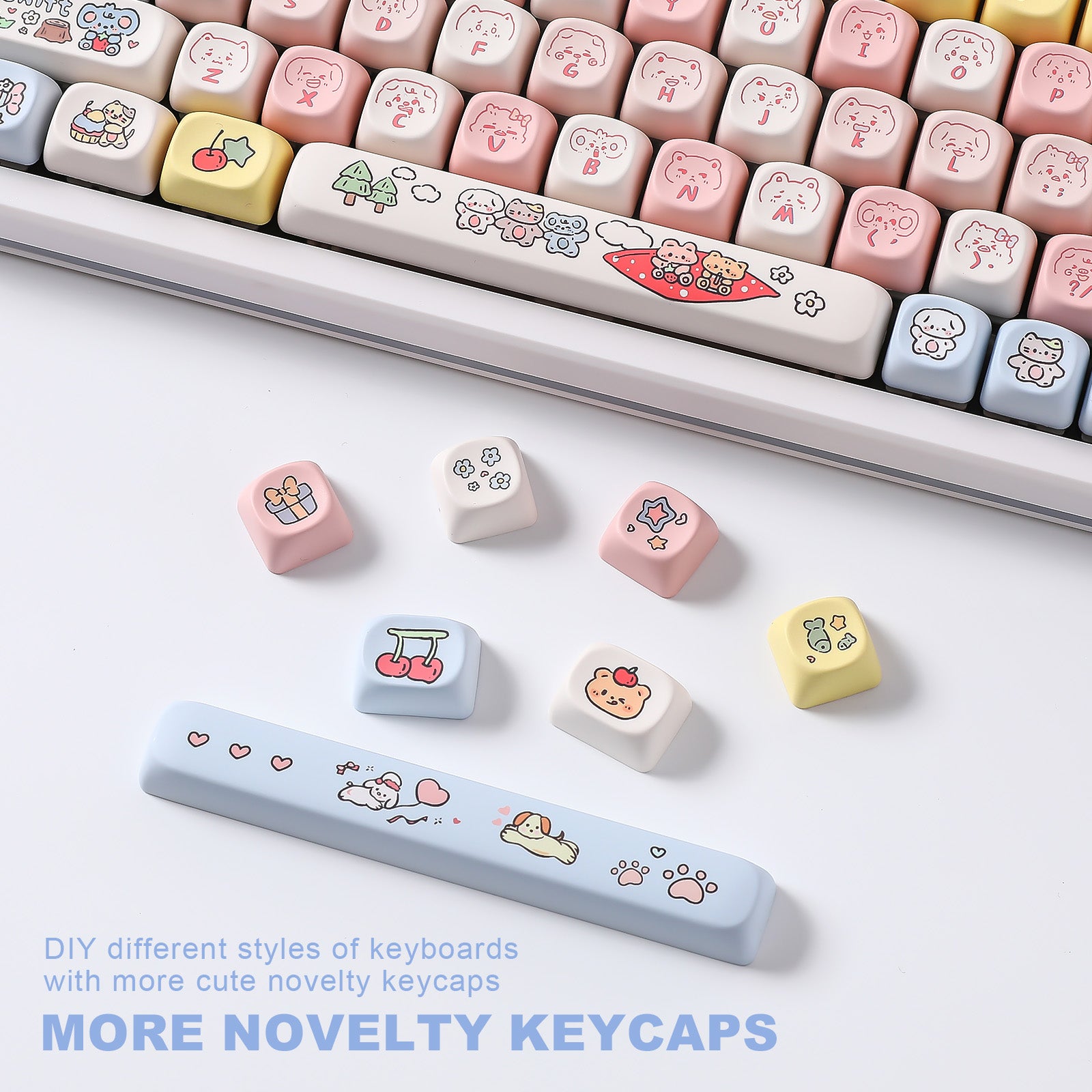 YUNZII Custom Keycap Set - Cherry MX Compatible, PBT Material, MOA Profile for Mechanical Keyboards - Perfect for Gaming, Typing & Office Use