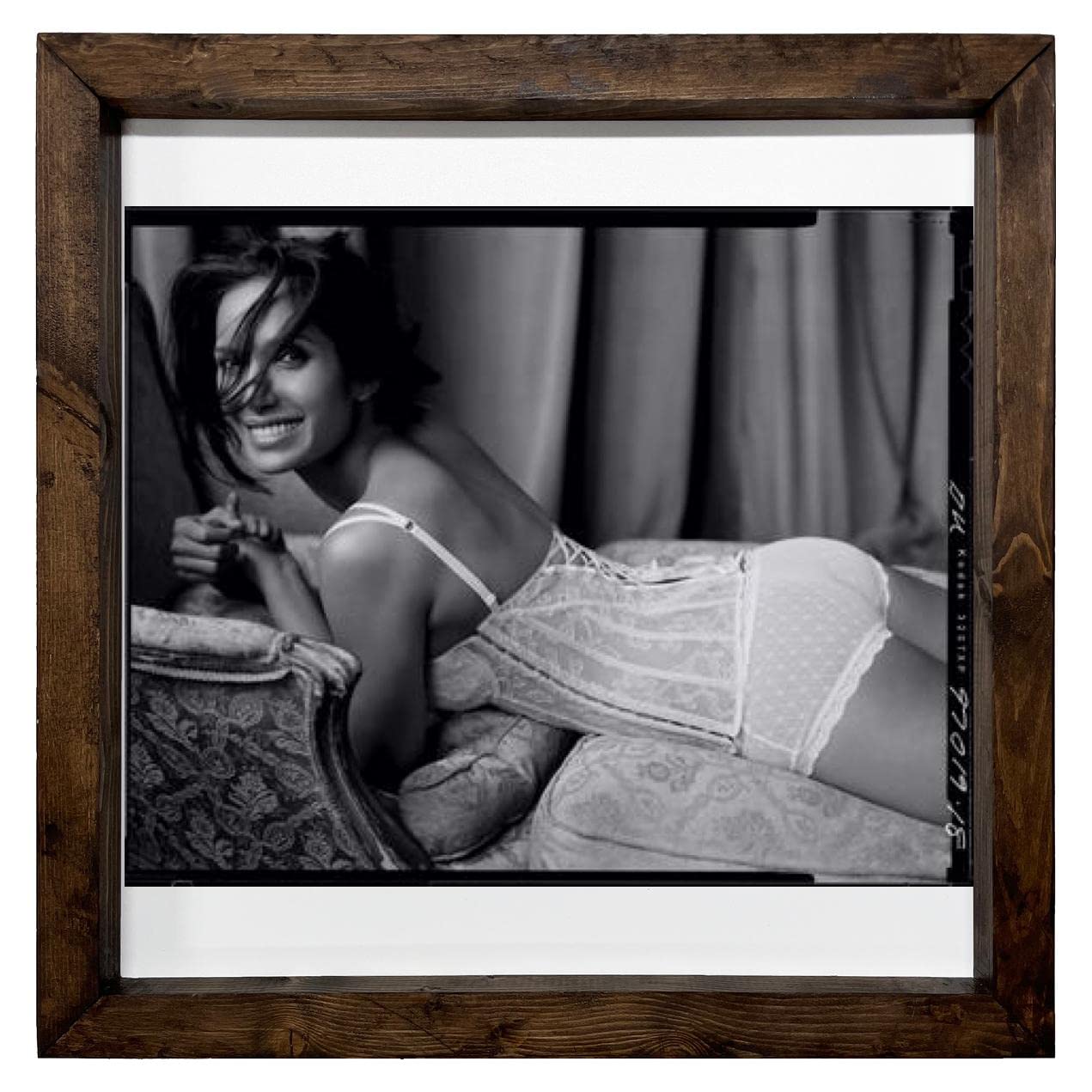 FC Carino Padma Lakshmi Wood Framed Wall Art Print - 12x12 Inches, White Background, Home & Office Decor (FCAG431982) | Perfect for Living Room, Bedroom or Gift Giving