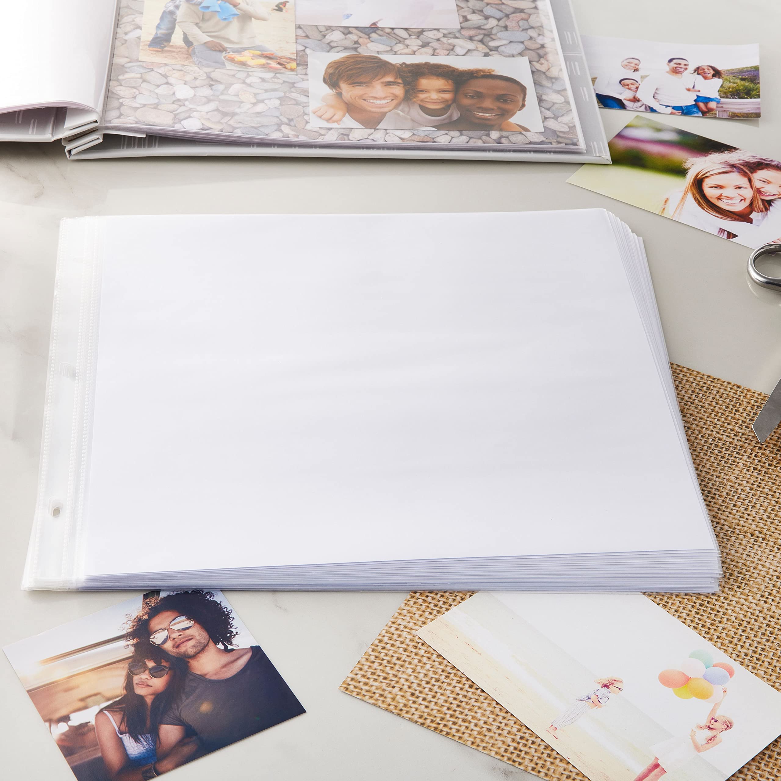 Recollections 20 Sheets 12x12 Inch White Scrapbook Refill Pages - Acid-Free Memory Book Page Refills for Photo Albums, Journals & DIY Crafts (1 Pack)