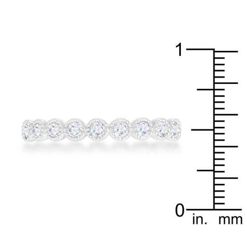 0.27ct Cubic Zirconia Rhodium Plated Delicate Wedding Band Ring - Perfect for Engagement, Anniversary & Everyday Elegant Jewelry Gift