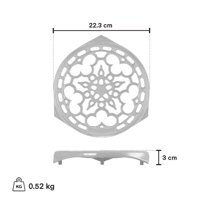 Le Creuset Flame Enameled Cast Iron Round Trivet - Heat Resistant Kitchen Accessory for Pots, Pans & Serving Dishes - Perfect for Dining Table, Countertop & Stovetop Use