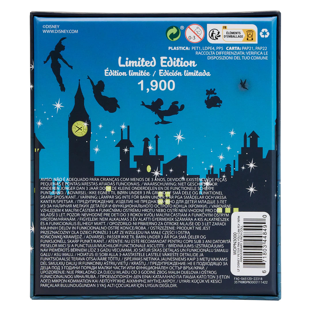 Disney Peter Pan 70th Anniversary Collector's Box Set - Limited Edition 3-Pin Collection for Disney Fans (Perfect for Display, Gifts & Pin Trading)