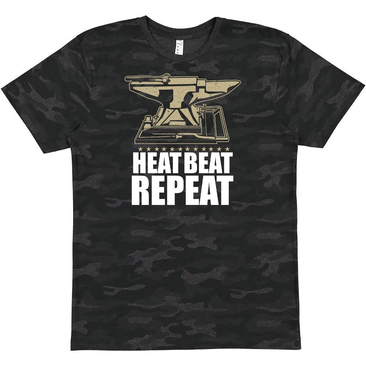 Inktastic Blacksmith Farrier Heat Beat Repeat Graphic T-Shirt for Men - Comfortable Cotton Tee for Work, Gym & Casual Wear