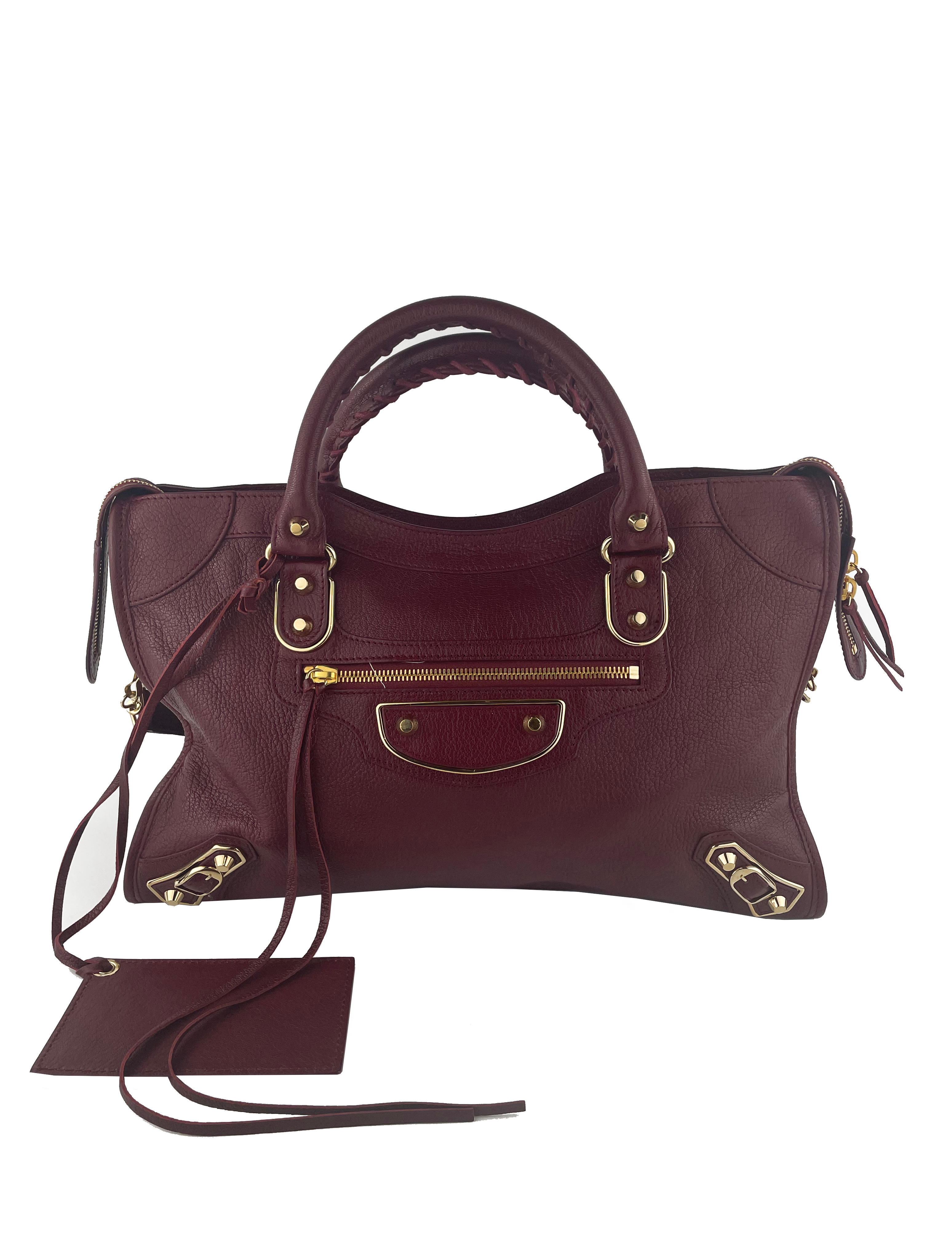 Balenciaga Burgundy City Bag - Stylish Leather Handbag for Women, Perfect for Work, Travel & Everyday Use
