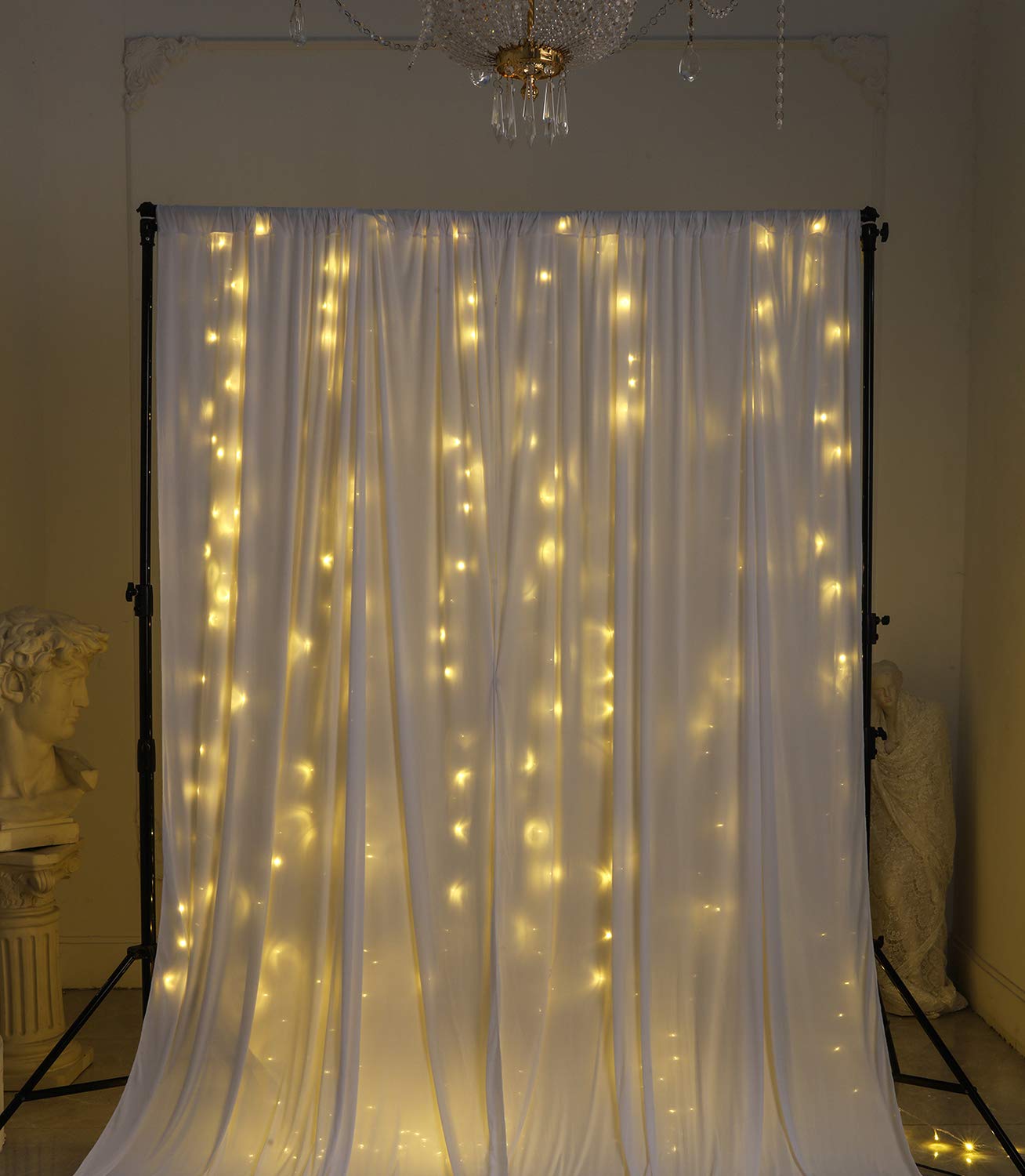 White Backdrop Curtain for Parties, Weddings, Baby Showers, Birthdays & Anniversaries - 2 Panels 5x10ft Photography Video Decor - Perfect for Events, Studios & Home Decor
