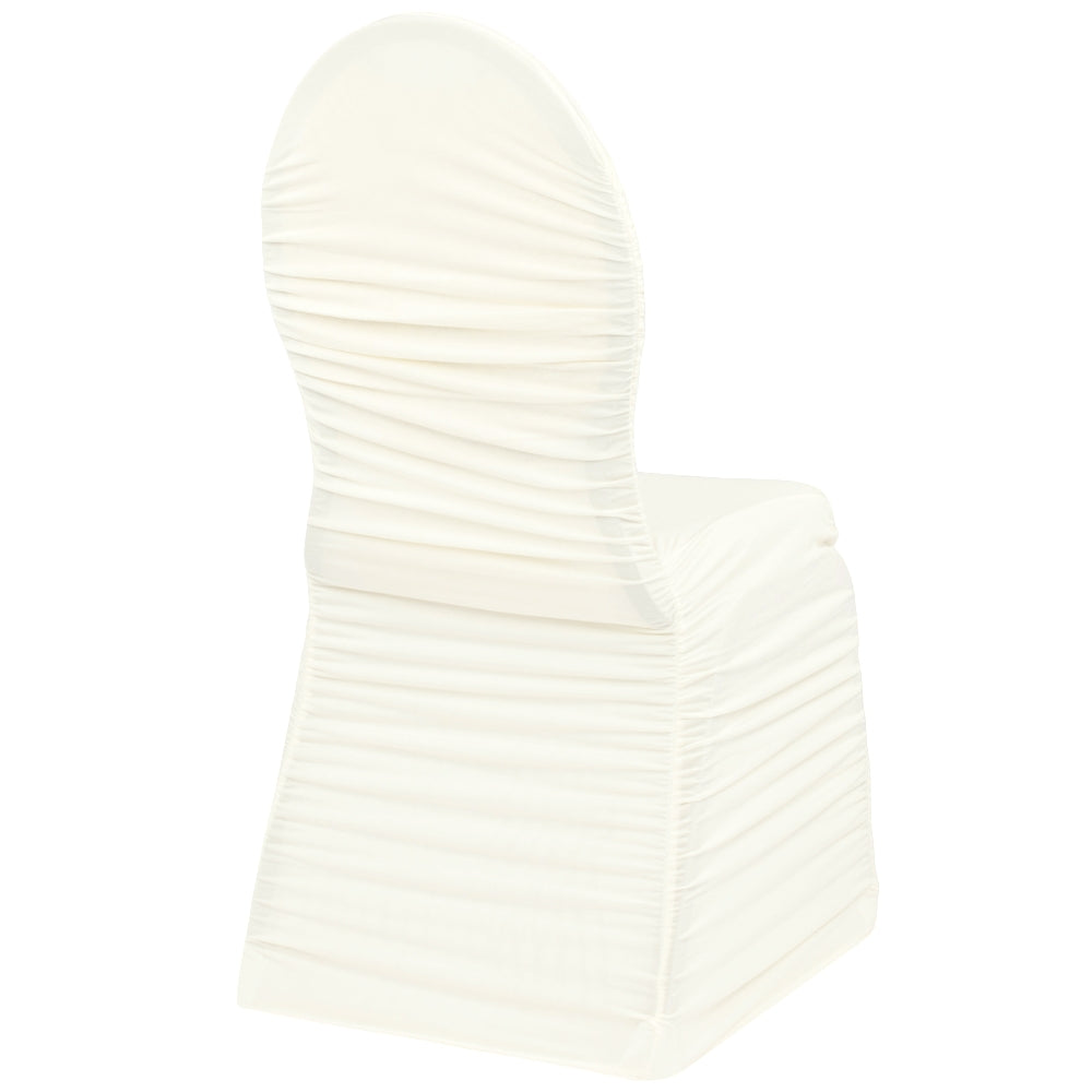 Elegant Ruched Spandex Banquet Chair Cover in Ivory - Perfect for Weddings, Parties, and Special Events