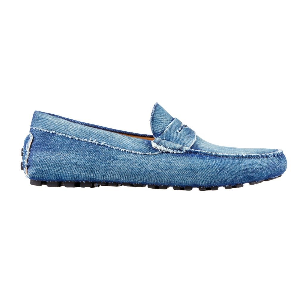 ARTIGIANO ROMA Men's Denim Penny Loafers - Classic Italian Style Slip-On Shoes for Casual & Business Wear | Perfect for Office, Travel & Date Nights