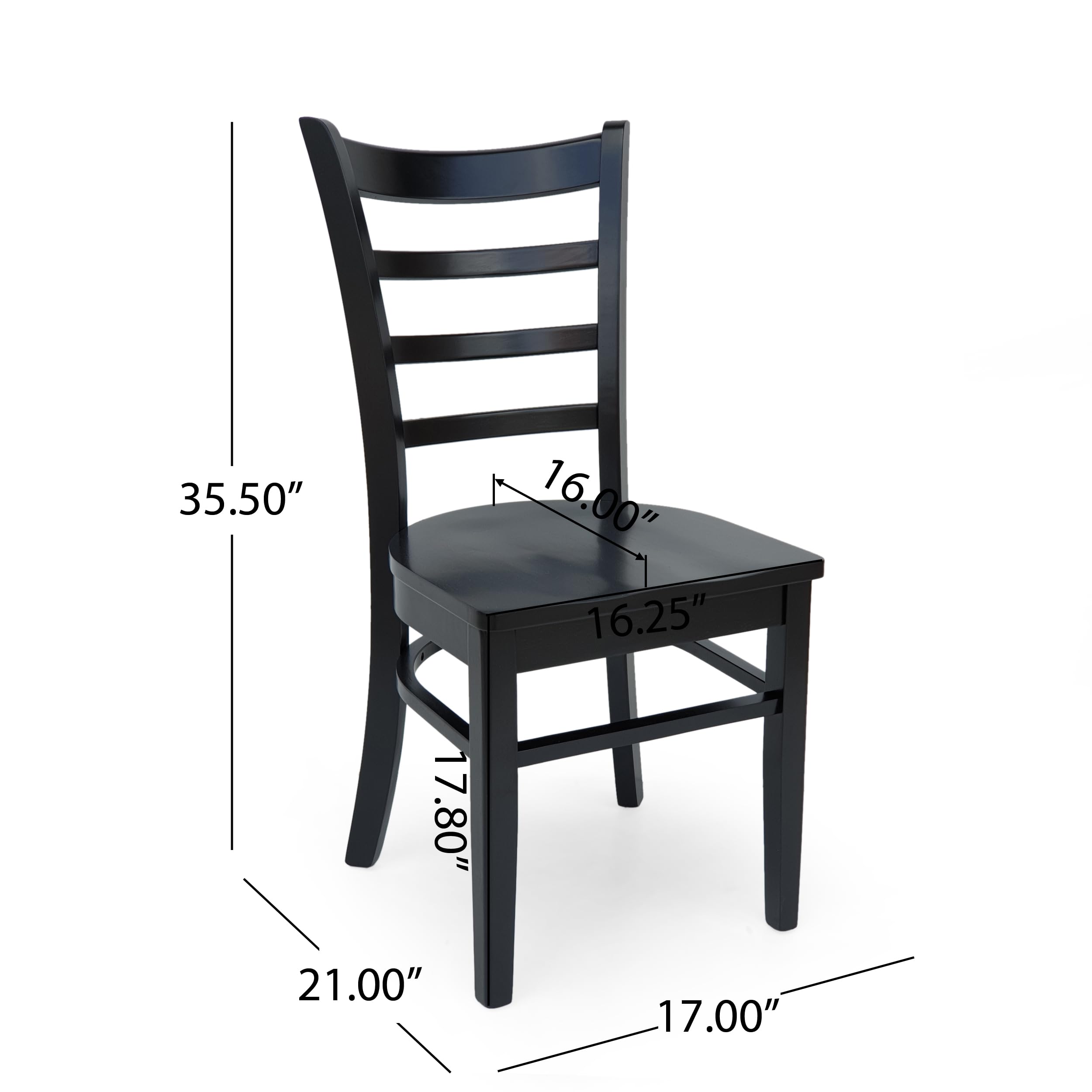 Christopher Knight Home Dining Chair - Matte Black Finish - Modern Kitchen & Dining Room Furniture for Home & Restaurant Use