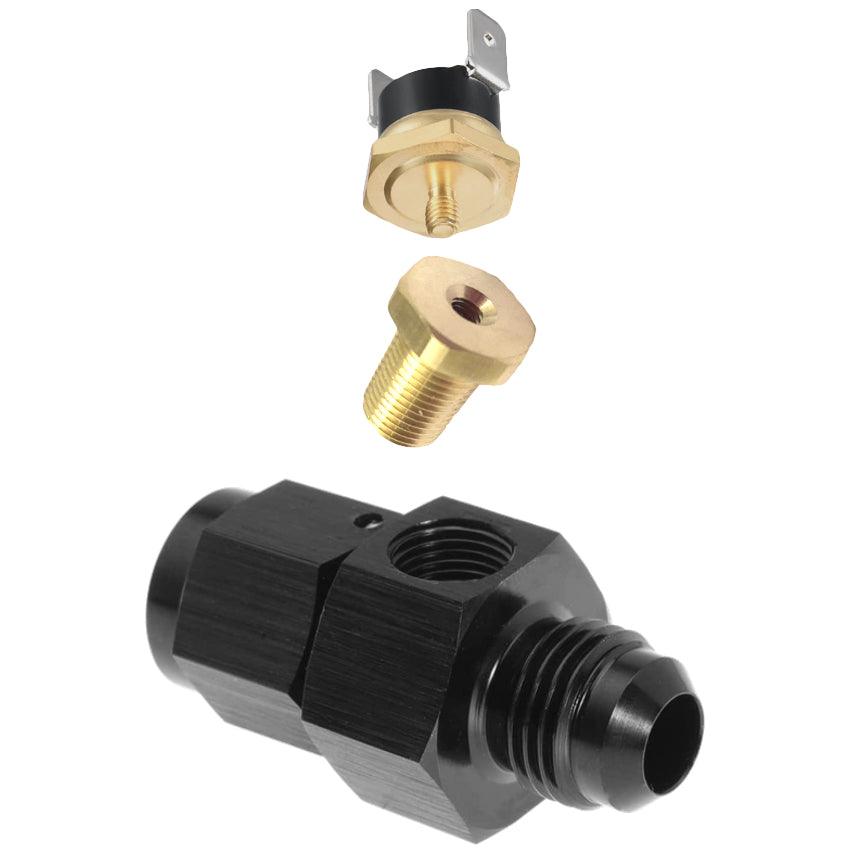 High-Performance Transmission Oil Cooler AN Hose End Adapter with Electric Fan Temperature Switch - Perfect for Automotive Cooling Systems & Off-Road Vehicles