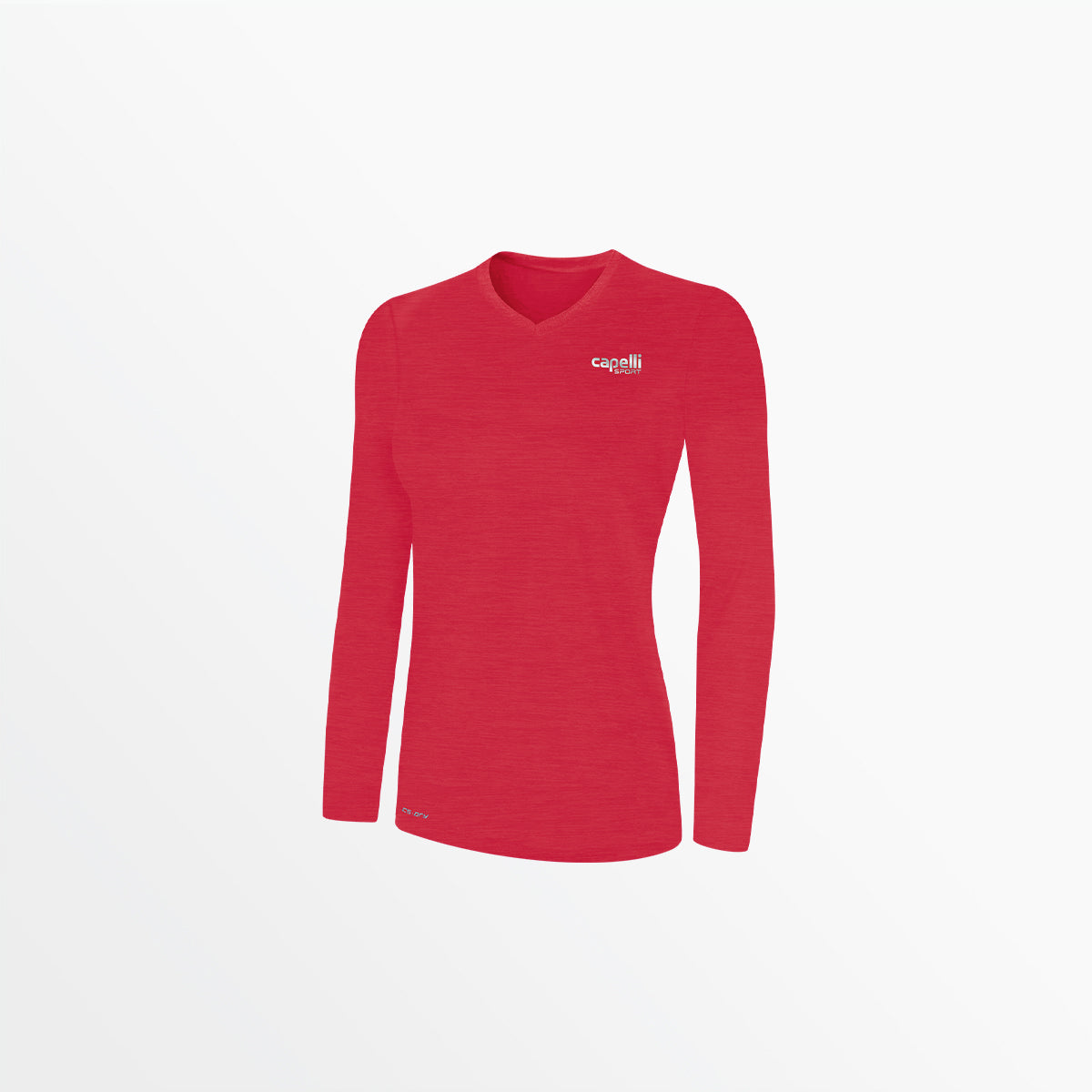 Women's V-Neck Long Sleeve Polyester T-Shirt - Soft Stretchy Comfort Top for Work, Casual Wear & Layering