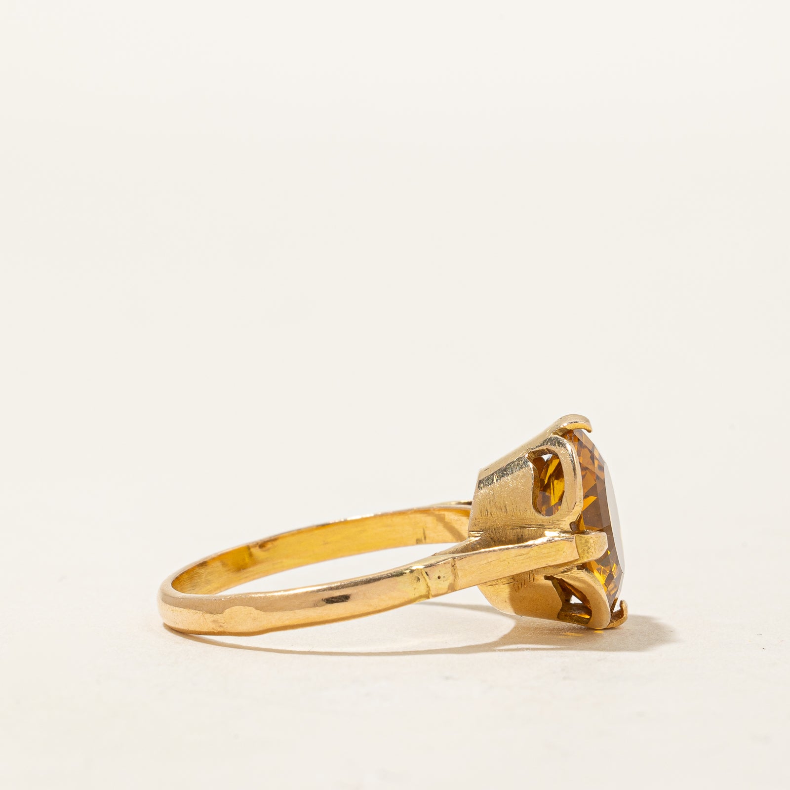 5.65ct Yellow Synthetic Sapphire Cocktail Ring - Size 7 | Elegant Statement Jewelry for Evening Parties & Special Occasions