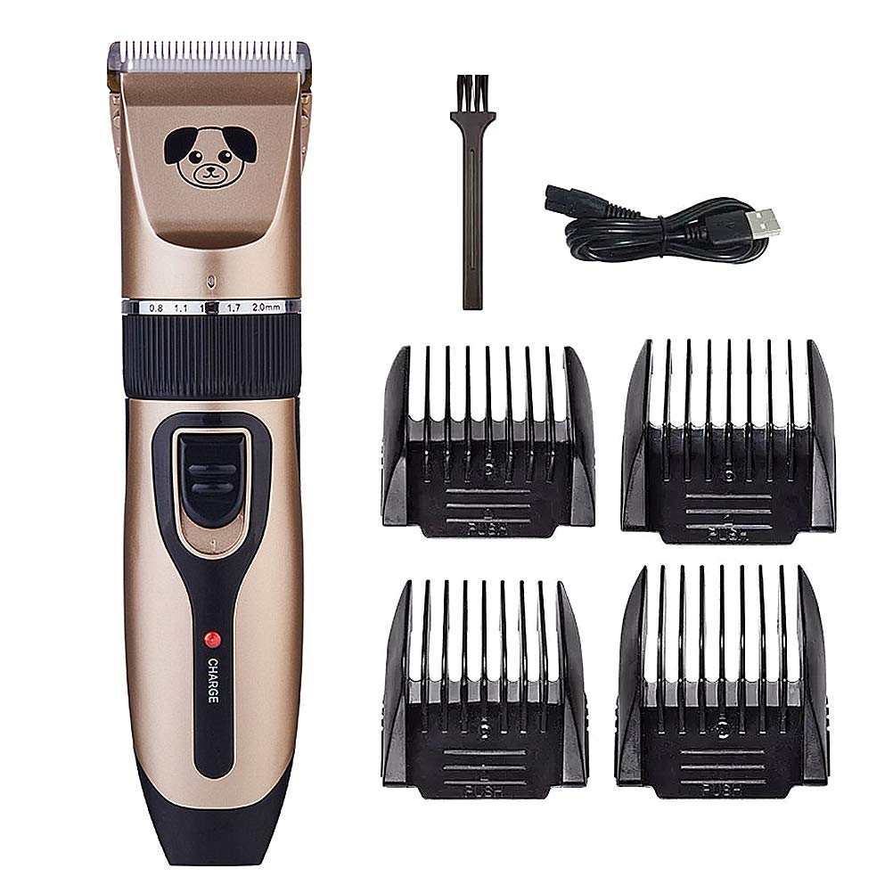TEHAUX Rechargeable Dog Grooming Clippers - Professional Pet Hair Trimmer for Dogs & Cats, Safe & Quiet Electric Shaver with Adjustable Blade - Perfect for Home Grooming, Shedding Control & Pet Spa Days (Standard Size, No Lubricant Oil Included)