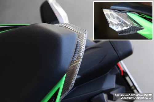 2013-2017 Kawasaki Ninja 300 Integrated Sequential LED Tail Lights - Clear Lens for Enhanced Visibility & Style - Perfect for Night Riding & Custom Motorcycle Upgrades
