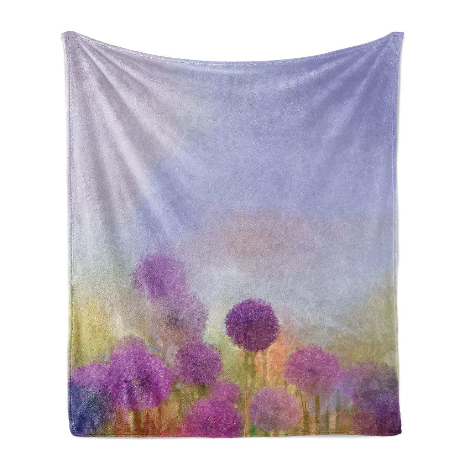 Ambesonne Floral Fleece Throw Blanket 60