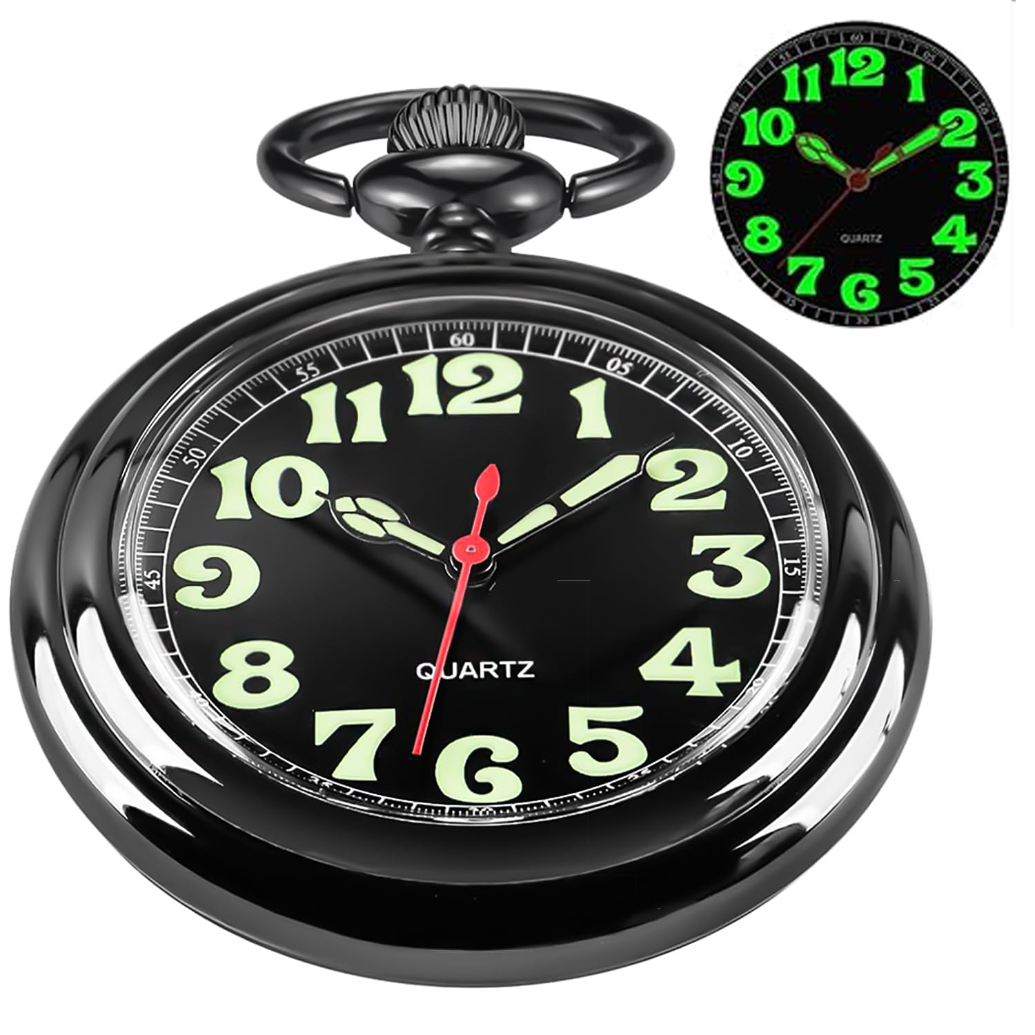 Vintage Men's Pocket Watch with Chain - Classic Silver Mechanical Pocket Watch for Men - Perfect for Formal Events, Weddings & Gifts