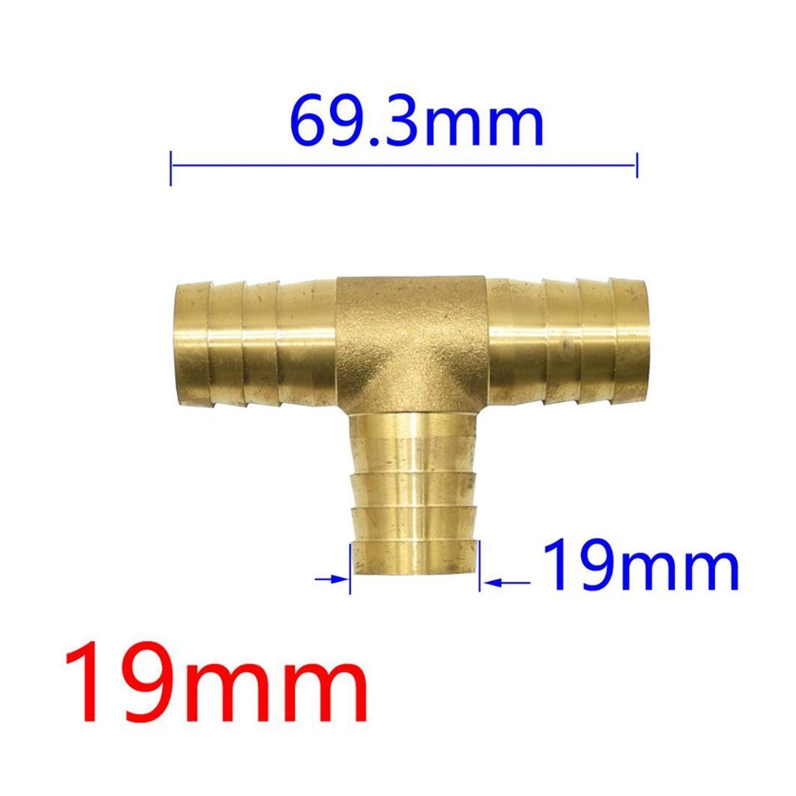 Brass T-Shaped Garden Hose Connector Adapter - 8/10/12/14/16/19mm Y Cross Three-Way Coupler for Air, Water & Oil (10mm Cross) - Perfect for Lawn Irrigation, Car Washing & Hydraulic Systems