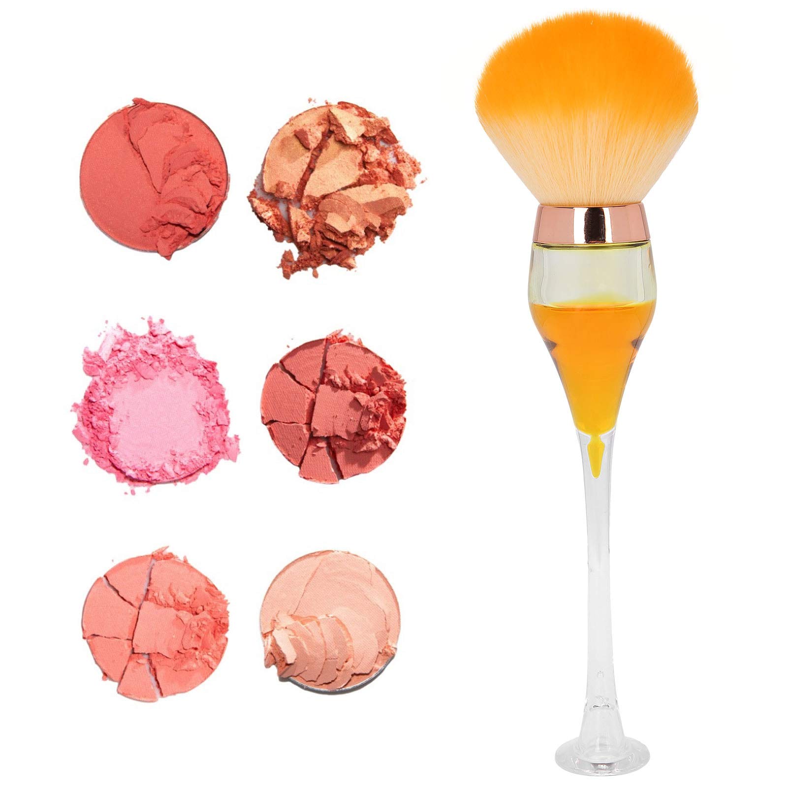 Professional Nail Dust Remover Brush for Nail Art & Manicure - Soft Bristle Cleaning Brush for Acrylic Powder, Gel Polish & Makeup Blush (Orange) - Perfect for Salon, Home & DIY Nail Care