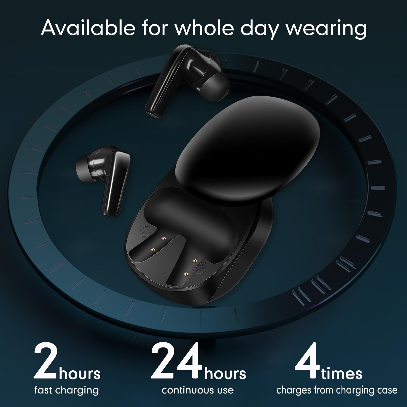 Rechargeable 64-Channel WDRC Hearing Aids for Seniors & Adults - Bluetooth OTC Hearing Amplifier with Noise Cancellation & Dual Microphone (Black) - Ideal for TV Watching, Phone Calls & Social Gatherings