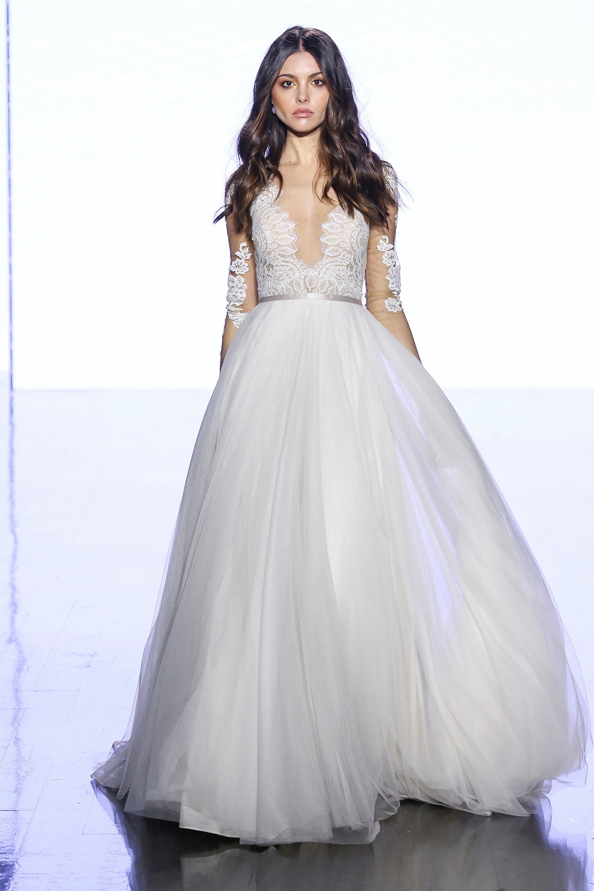 Wtoo Camden 13701 Lace Wedding Dress with Long Sleeves - Elegant A-Line Bridal Gown for Church Ceremony & Formal Wedding Reception
