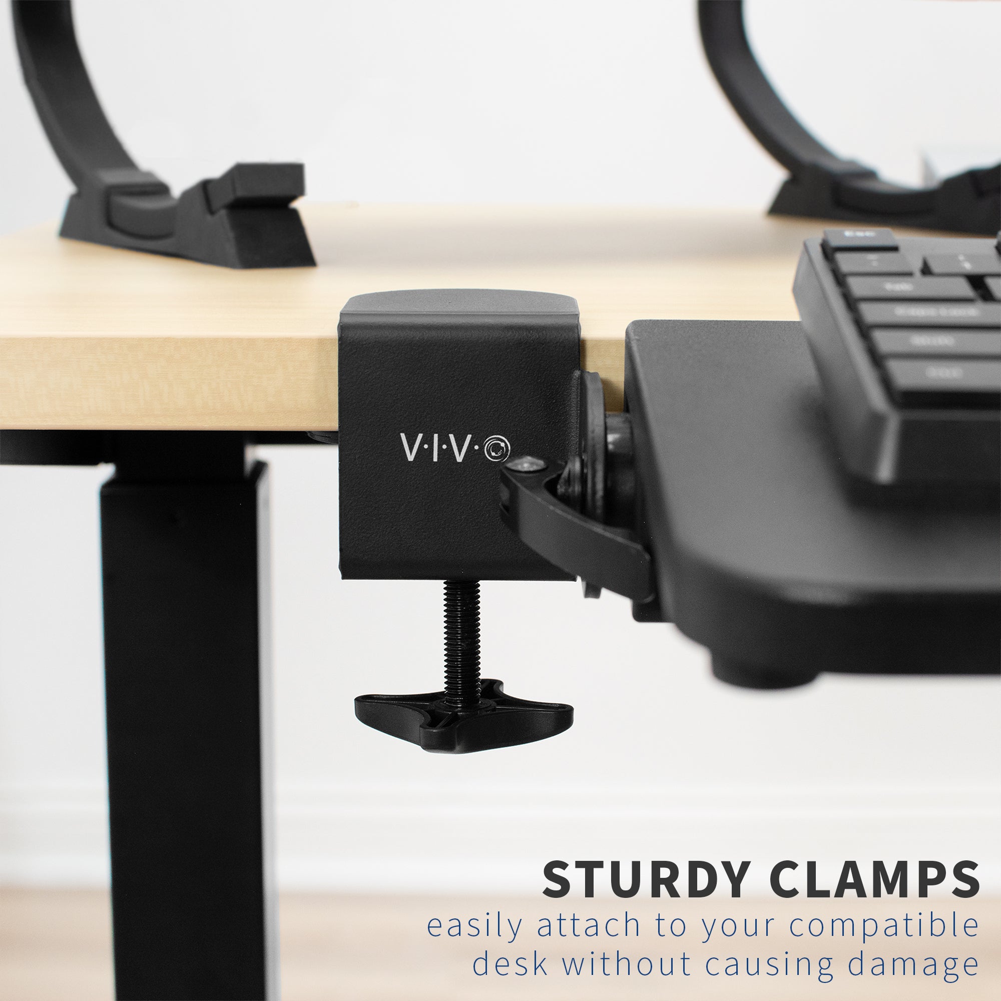 Ergonomic Clamp-On Tilting Keyboard Tray - Adjustable Under Desk Mount for Comfortable Typing - Perfect for Home Office, Gaming Setup & Workspace Organization