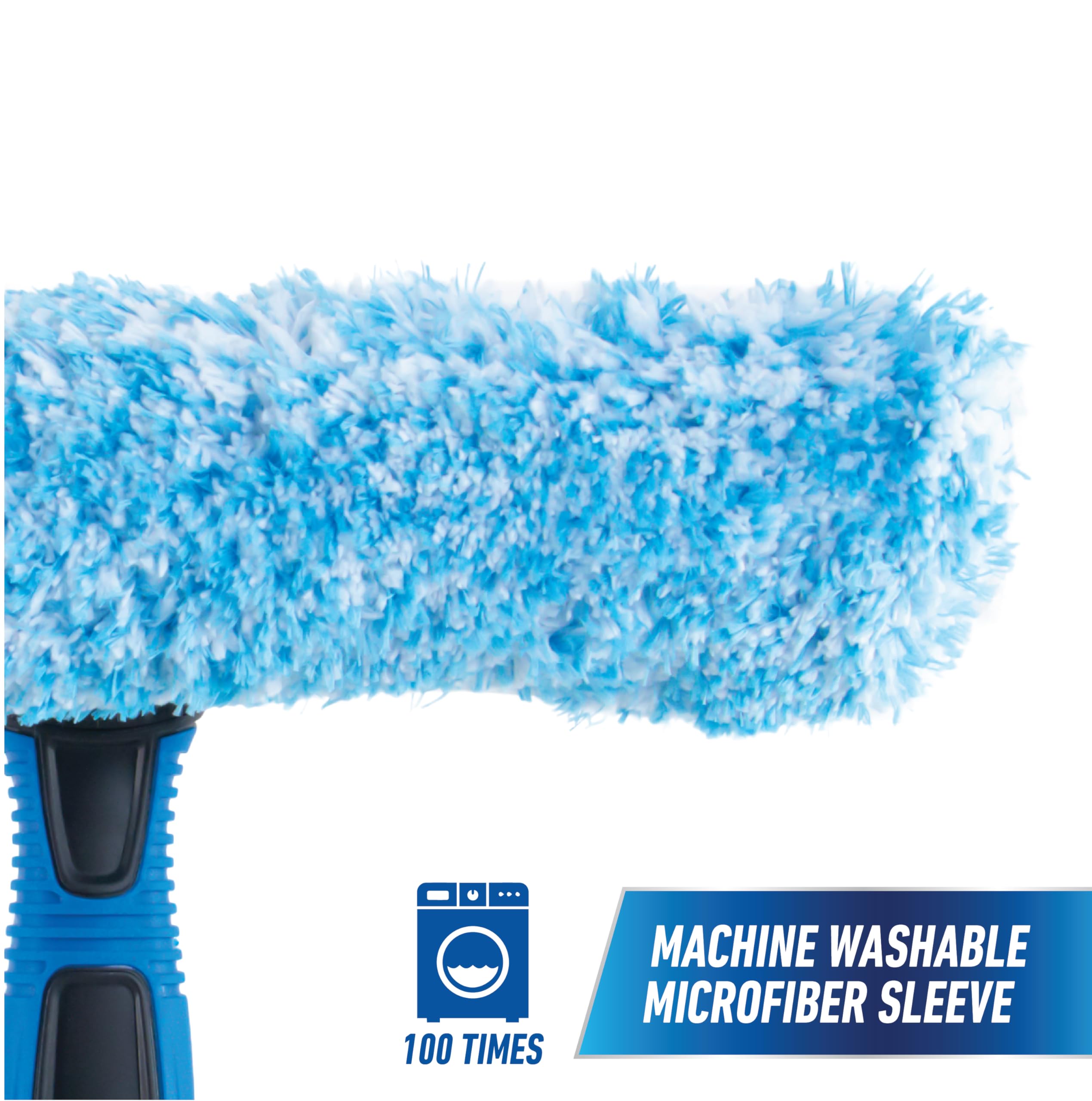 Unger 10” Squeegee & Scrubber - Window Cleaning Tool with Microfiber Sleeve for Home & Office Use