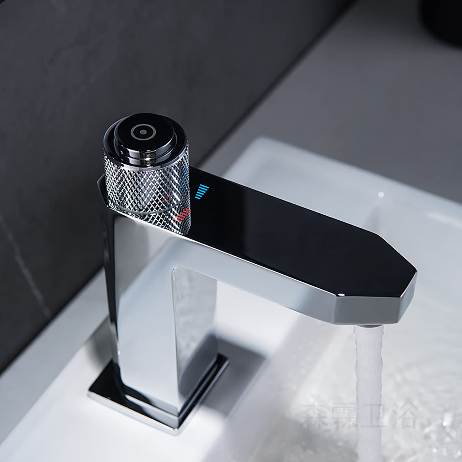 Chrome Single Handle Bathroom Sink Faucet with Push Button Switch - Brass Single Hole Deck Mounted Basin Mixer Tap for Vanity - Perfect for Modern Bathrooms & Powder Rooms