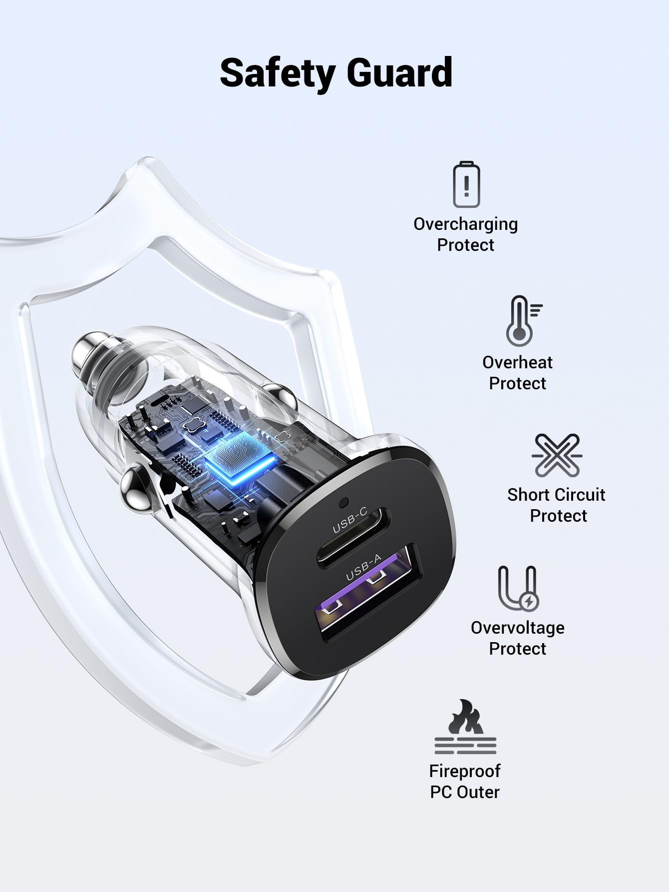 UGREEN 30W USB C Car Fast Charger - Compatible with iPhone 16 Pro Max/15/14/Plus/Pro, Pixel 9/8/7, Galaxy S25/S24 Ultra - Quick Charge for Road Trips & Daily Commute