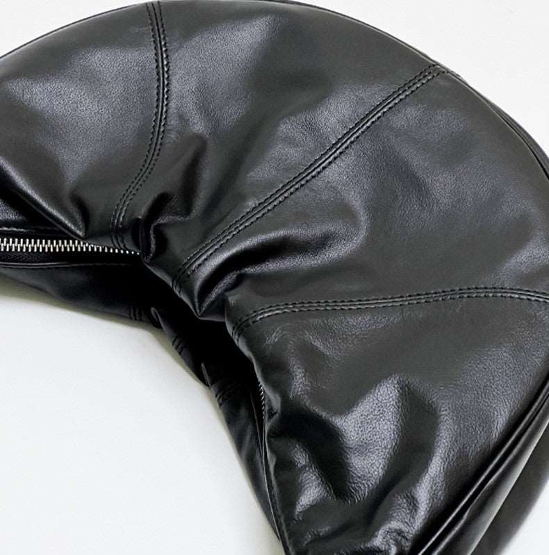 Stylish Leather Half Moon Shoulder Bag for Women - Crossbody Purse with Adjustable Strap - Perfect for Work, Travel & Everyday Use