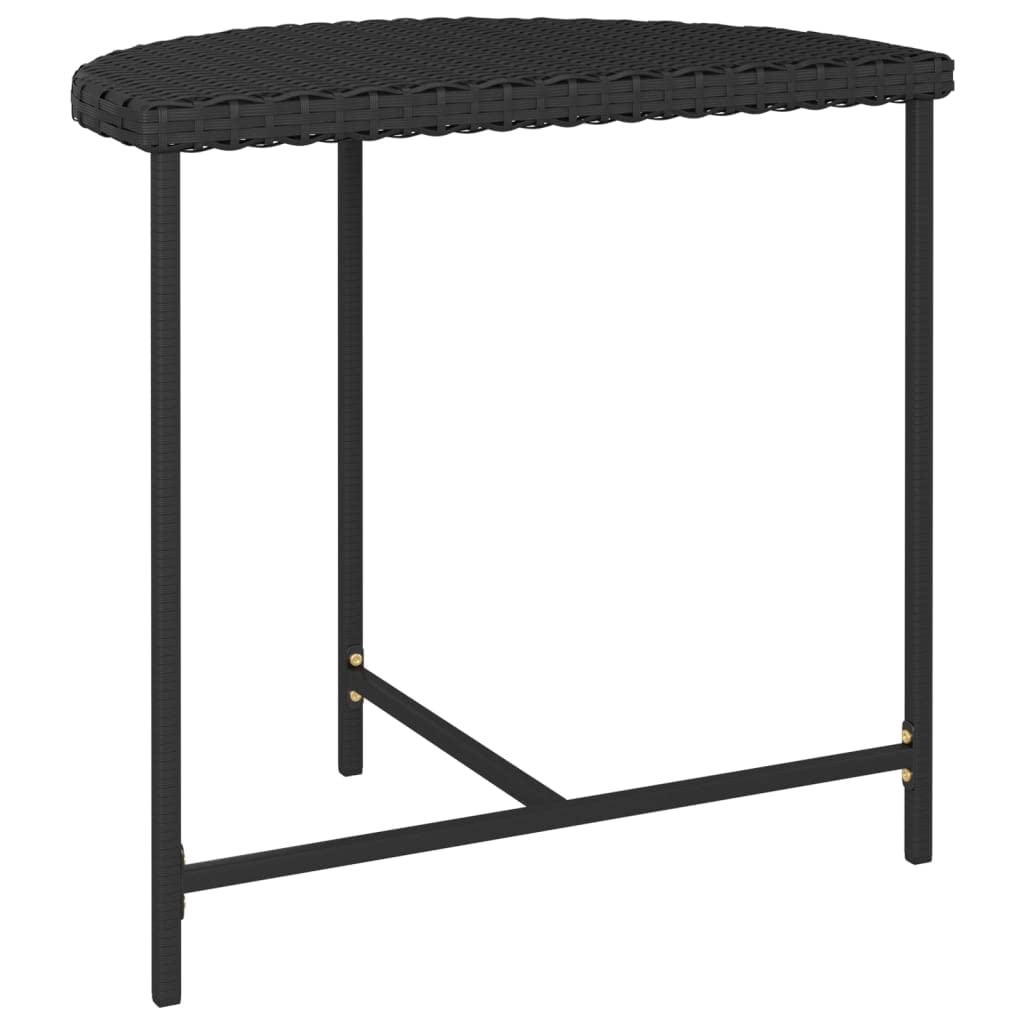 Black Poly Rattan Outdoor Dining Table 31.5