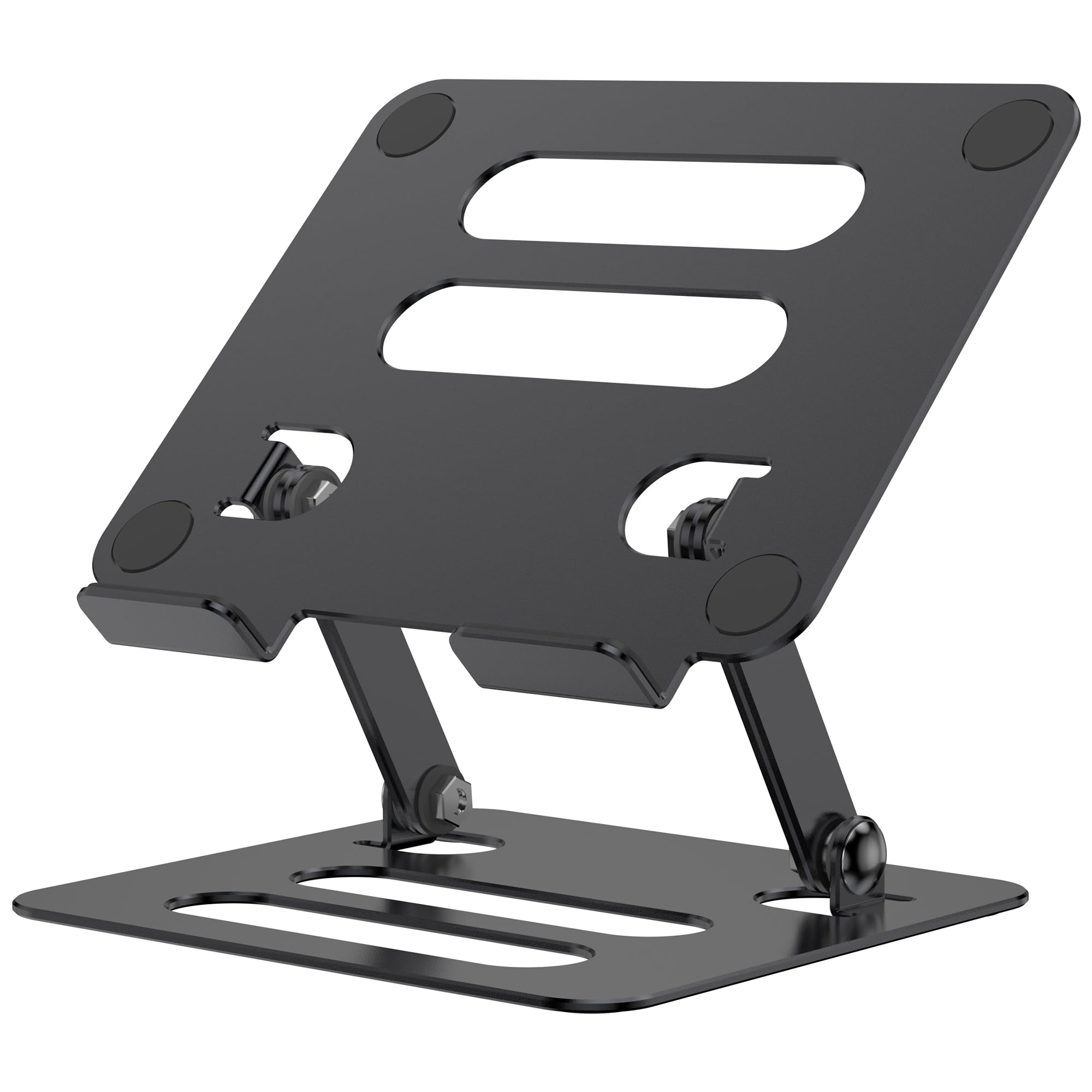 Adjustable Aluminum Tablet Stand Holder for iPad, Kindle & More (4.7-12.9 inch) - Foldable & Portable for Desk, Travel - Compatible with iPad Pro/Air/Mini - Perfect for Reading, Watching Videos & Video Calls - Black