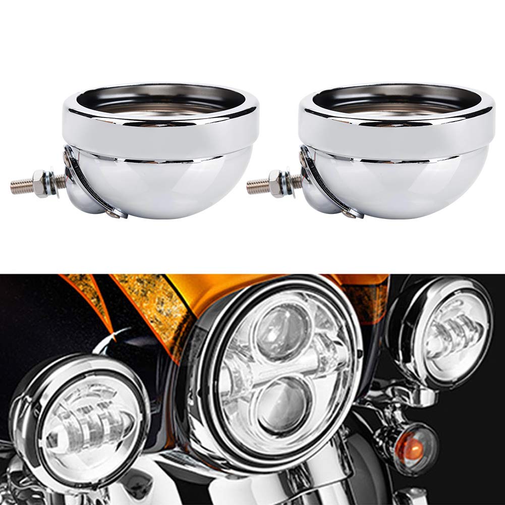 Motorcycle Fog Lights Bracket - 1 Pair 4.5 Inch Aluminum Alloy Headlight Housing for Motorbike | Durable Fog Lamp Mounting Kit for Night Riding & Off-Road Adventures