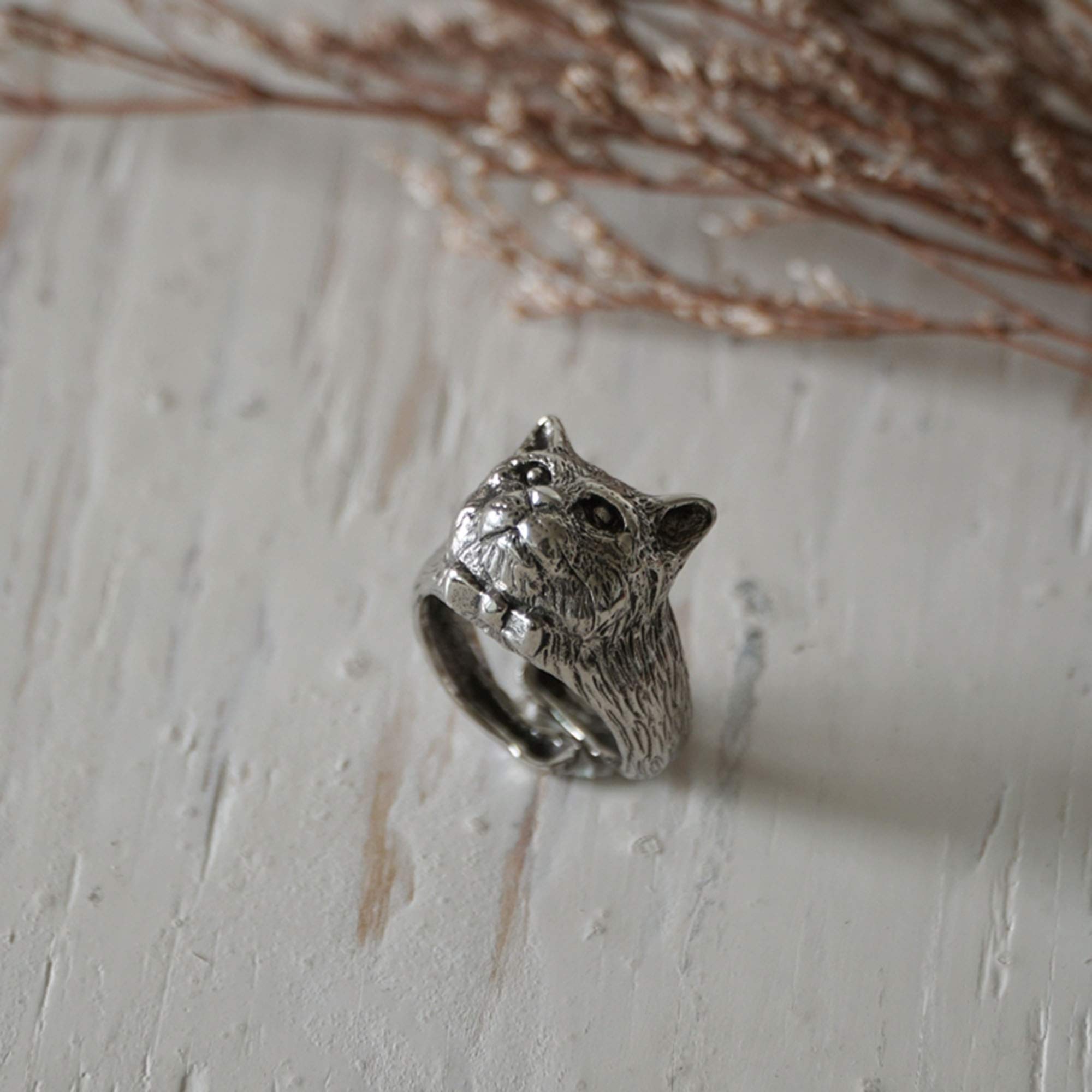 925 Sterling Silver Cat and Glasses Ring - Adorable Kitty Lover Gift with Animal Ears, Boho Style Jewelry for Women | Perfect for Cat Enthusiasts, Casual Wear & Unique Gifts