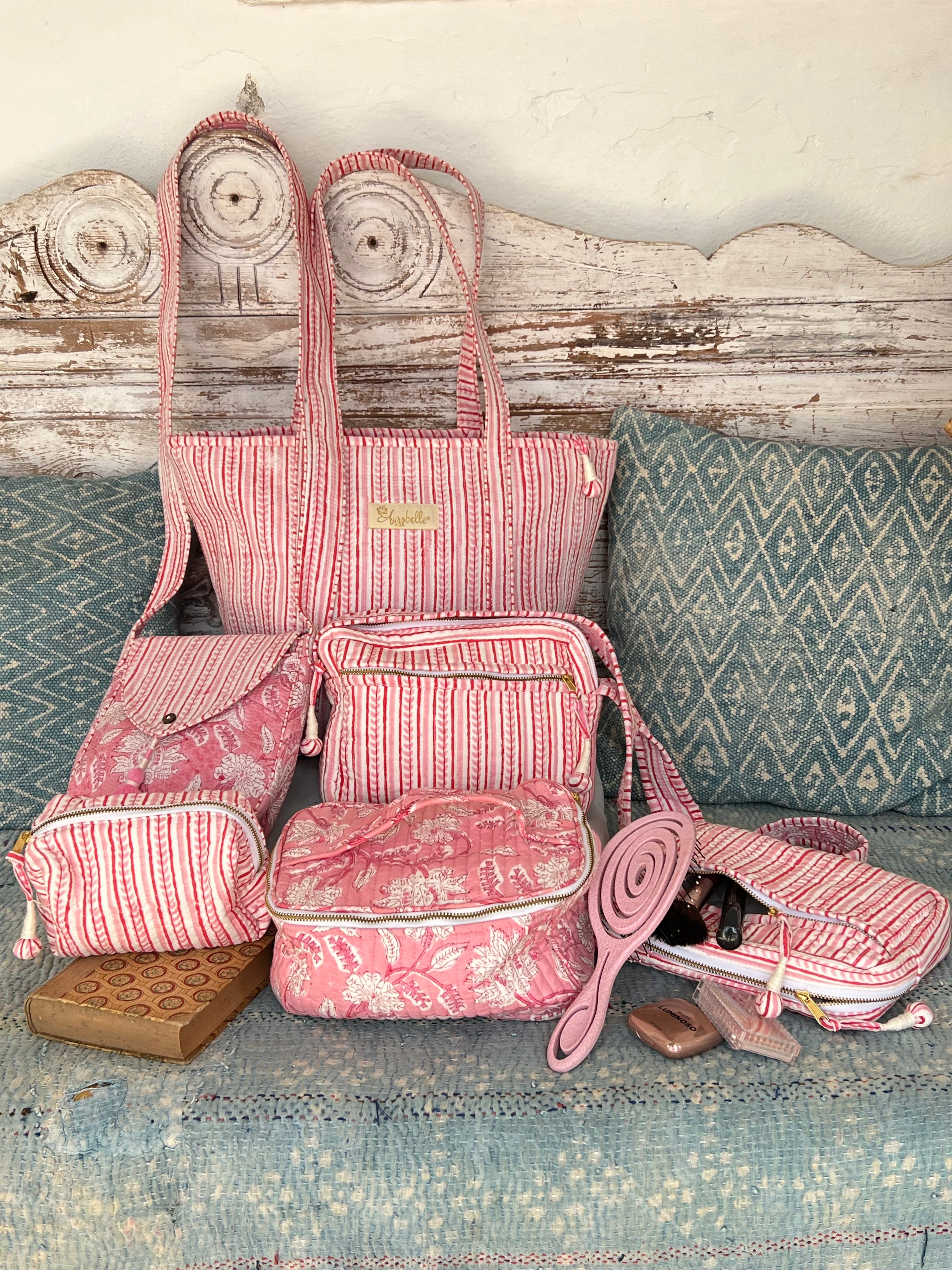 Mini Pouch Crossbody Bag - Pink Stripe Design for Women | Fashionable Small Purse for Phone, Keys & Essentials | Perfect for Travel, Shopping & Daily Use