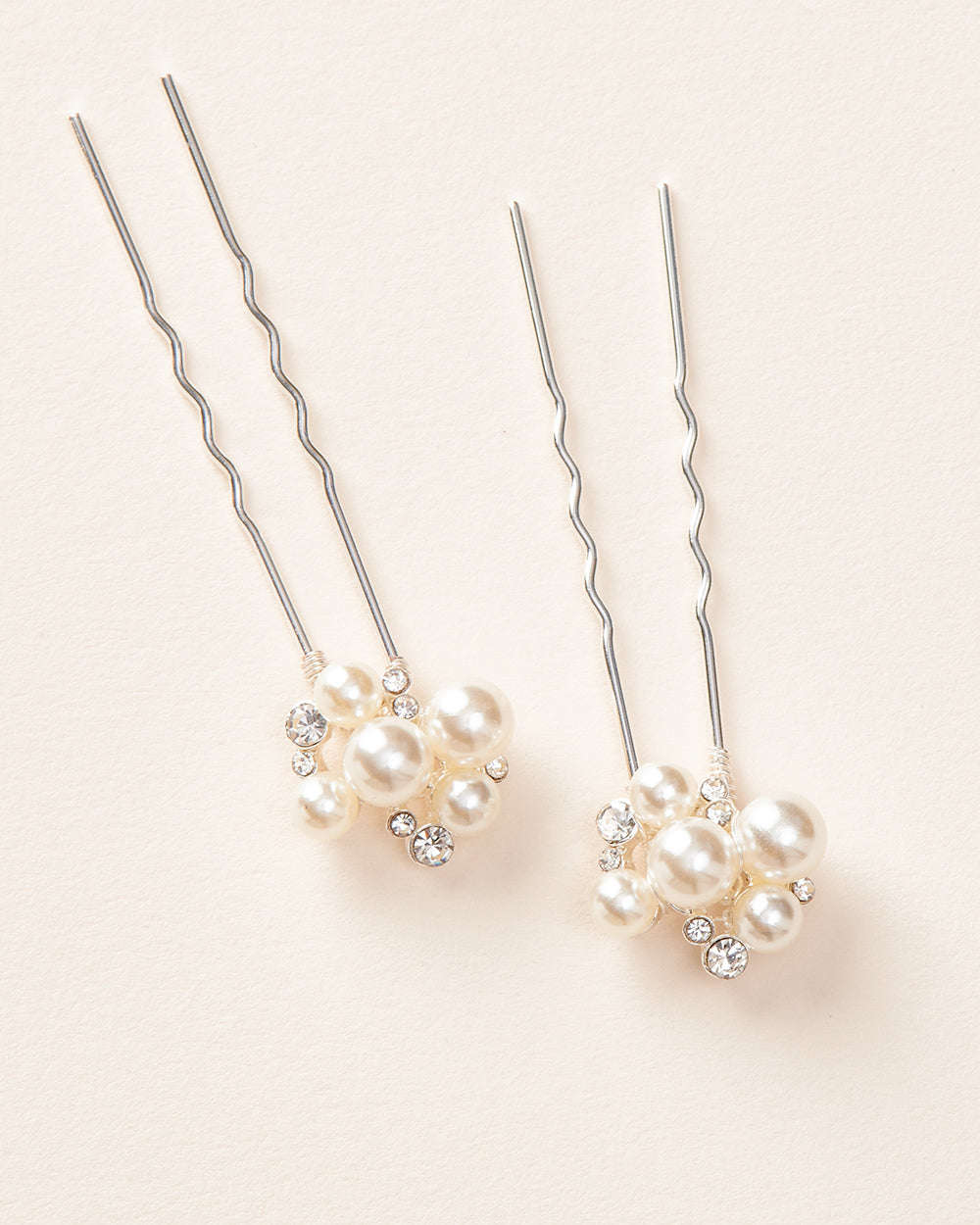 Elegant Pearl Cluster Hair Pins Set of 2 - Vintage Bridal Hair Accessories for Weddings, Prom & Special Occasions