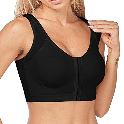Posture Corrector Lift Up Bra for Women - Shockproof Sports Support Fitness Vest, Breathable Cross Back Corset Bra (Black, Large) - Ideal for Yoga, Gym & Everyday Comfort