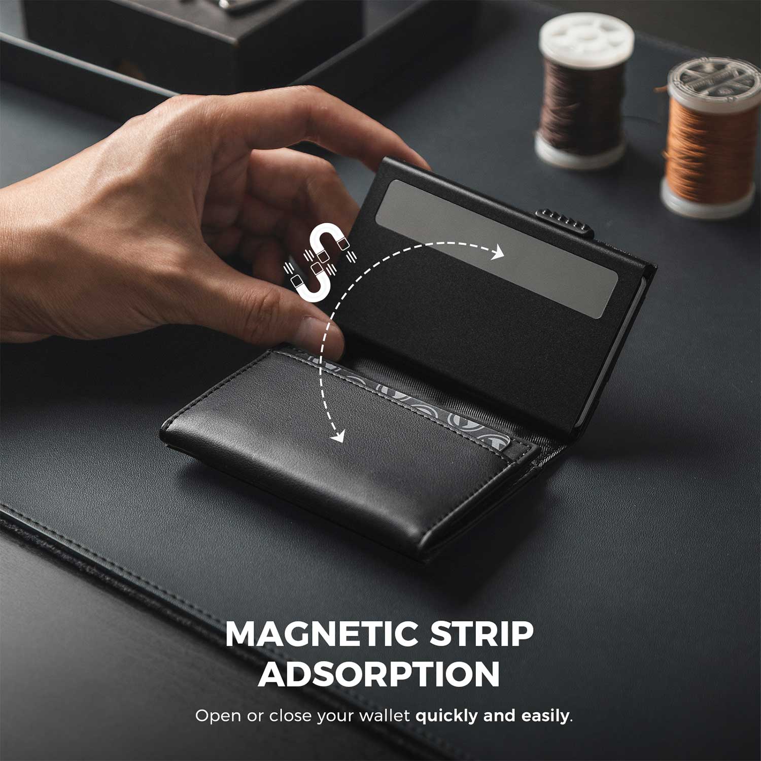 RFID Blocking Minimalist Men's Wallet with Coin Pocket & Key Holder - Slim Bifold Wallet for Cash, Cards & Spare Keys | Perfect for Travel, Work & Everyday Use