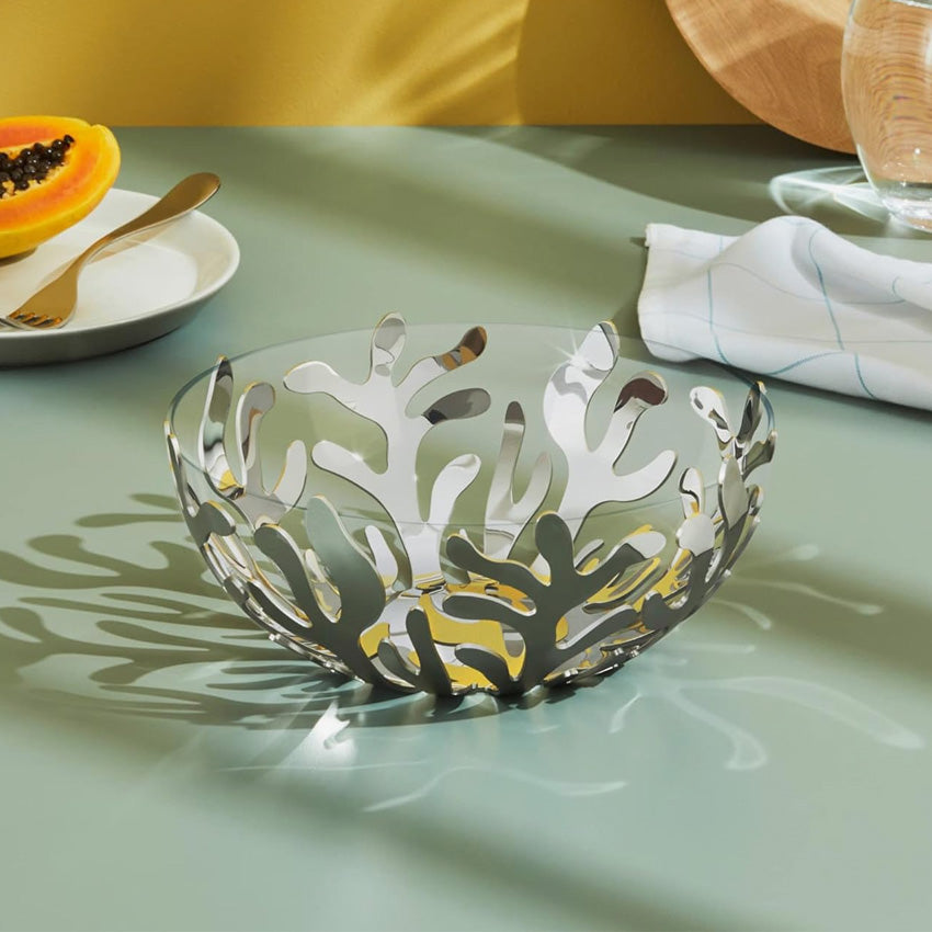 Alessi Mediterraneo Bowl - Premium Stainless Steel Serving Bowl for Salads, Pasta & Fruits | Elegant Kitchen & Dining Tableware for Home & Entertaining