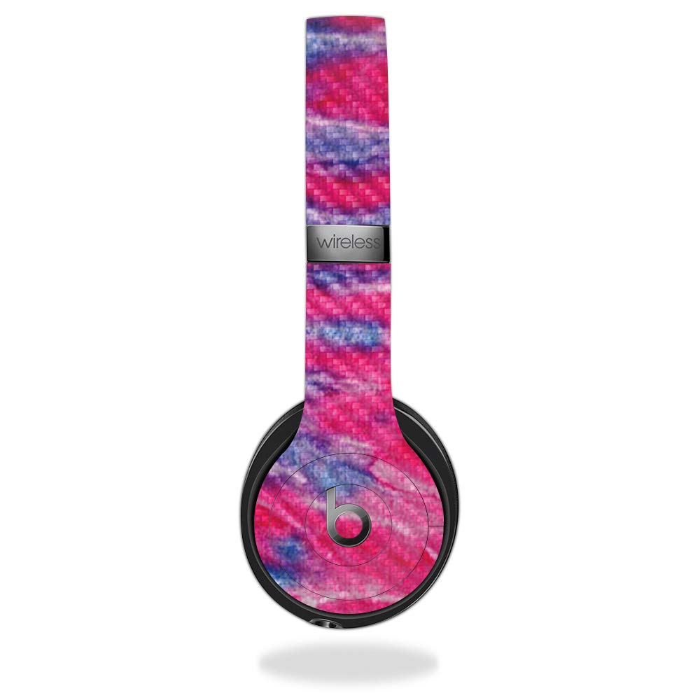 MightySkins Carbon Fiber Skin for Beats by Dr. Dre Solo 3 Wireless Headphones - Tie Dye 2 Design | Protective & Durable Textured Vinyl Wrap | Easy to Apply, Remove & Reusable | Made in USA | Perfect for Gym, Travel & Daily Use