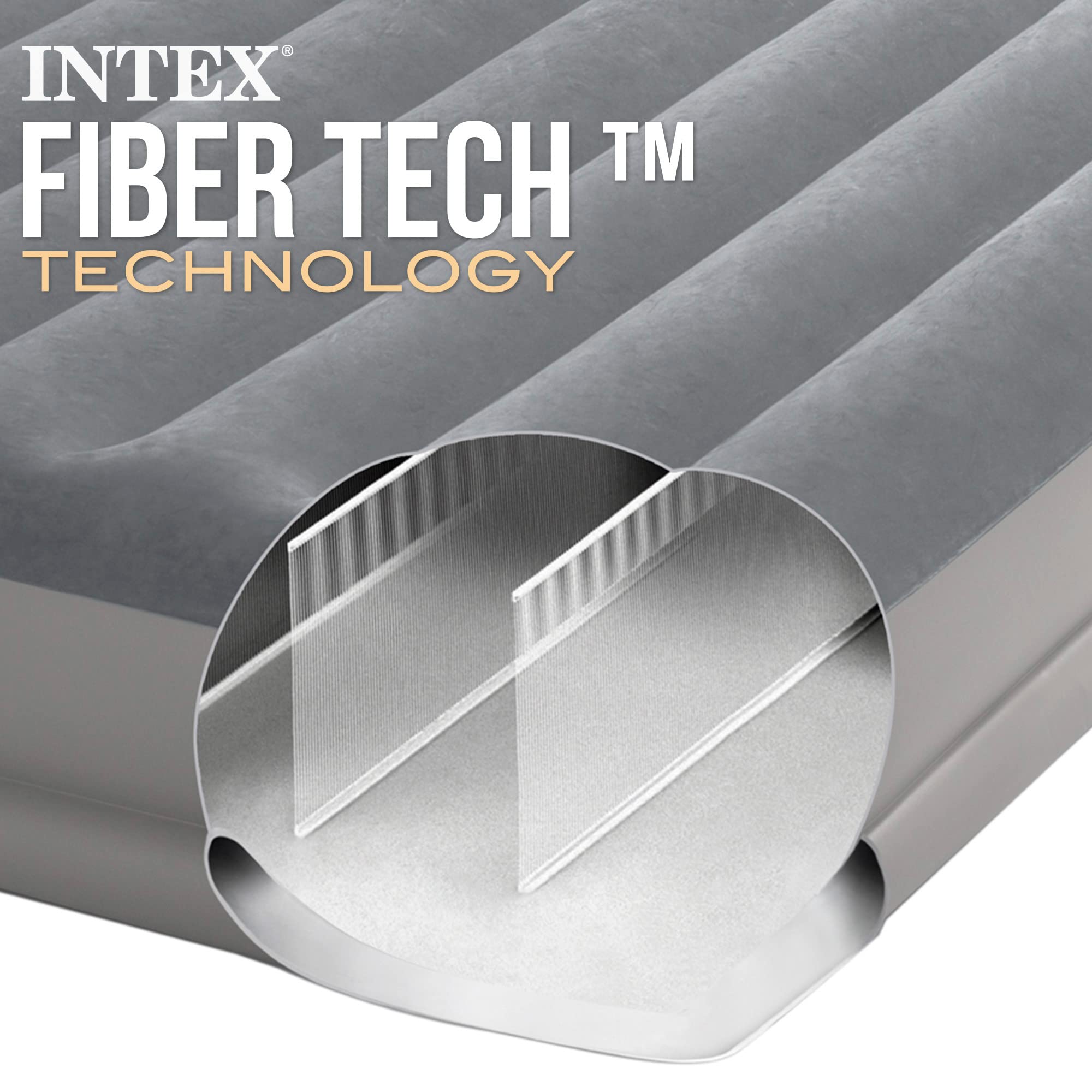 Intex Dura-Beam Standard Series Prestige Mid-Rise Air Mattress with Built-in USB Air Pump - Fast Inflation for Camping, Guest Beds & Home Use