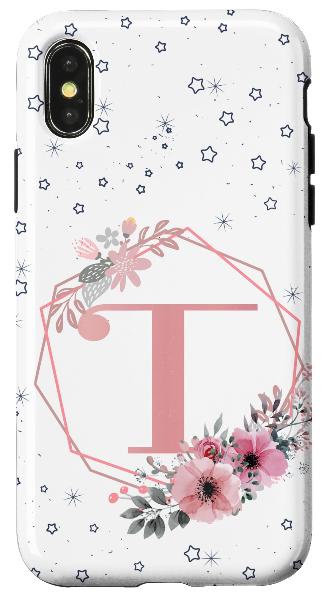 Personalized Monogram iPhone X/XS Phone Case - Elegant Floral Pink Design for Women, Perfect Gift for Birthday, Anniversary & Daily Use