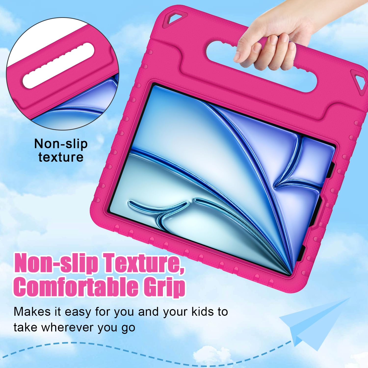 BMOUO Shockproof Kids Protective Case for iPad Air 11-inch M3 (2025) & M2 (2024) | iPad Air 5th Gen (2022) & 4th Gen (2020) 10.9